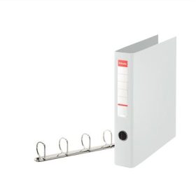   ESSELTE Gyűrűs könyv, 4 gyűrű, D alakú, 60 mm, A4 maxi, PP, ESSELTE "Jumbo Vivida", fehér