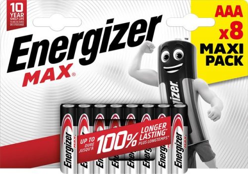 ENERGIZER Elem, AAA mikro, 8 db, ENERGIZER "Max"