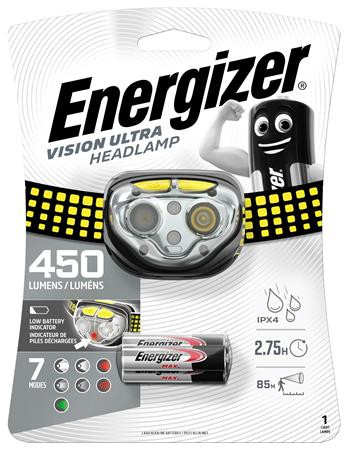 ENERGIZER Fejlámpa, 4 LED, 3xAAA, ENERGIZER "Vision Ultra"