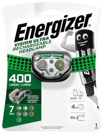 ENERGIZER Fejlámpa, 4 LED, beépített akku, ENERGIZER "Vision Ultra"