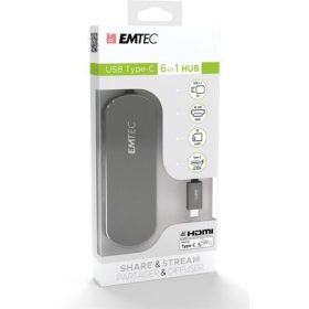   EMTEC USB elosztó-HUB, USB-C/USB 3.1/HDMI/SD kártya, EMTEC "T650C"