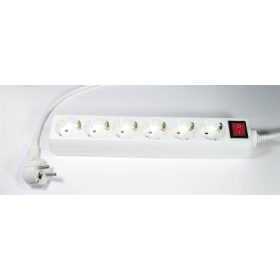   . Elosztósor, 6 csatlakozóaljzat, 1,5 m kábelhosszúság, kapcsolóval