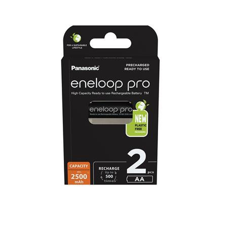 PANASONIC Tölthető elem, AA ceruza, 2x2500 mAh Ni-MH, PANASONIC "Eneloop Pro"