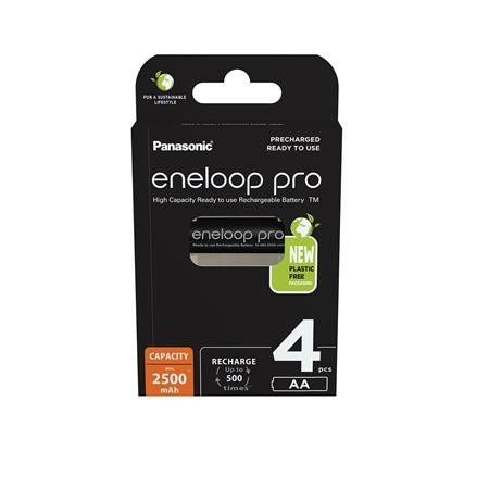 PANASONIC Tölthető elem, AA ceruza, 4x2500 mAh Ni-MH, PANASONIC "Eneloop Pro"