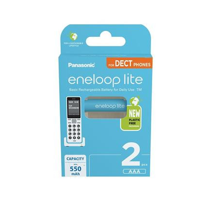 PANASONIC Tölthető elem, AAA mikro, 2x550 mAh Ni-MH, PANASONIC "Eneloop Lite"