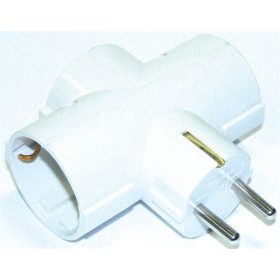   . Átalakító, 3 csatlakozóaljzat, földelt, 90 fokban elforgatott