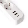 ENTAC Elosztósor, 3 aljzat, 1,5 m, USB, kapcsolóval, ENTAC, fehér