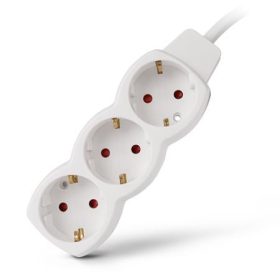 ENTAC Elosztósor, 3 aljzat, 1,5 m, ENTAC, fehér