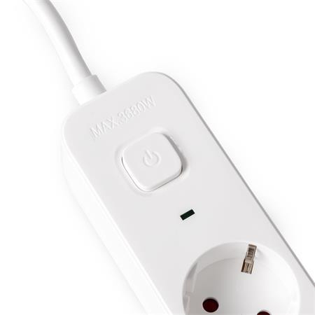 ENTAC Elosztósor, 4 aljzat, 1,5 m, USB, kapcsolóval, ENTAC, fehér