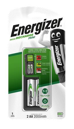 ENERGIZER Elemtöltő, AA ceruza/AAA mikro, 2x2000mAh, ENERGIZER "Mini"