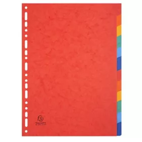   EXACOMPTA Regiszter, karton, A4, 12 részes, EXACOMPTA, színes