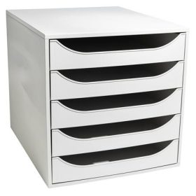   EXACOMPTA Irattároló, műanyag, 5 fiókos, EXACOMPTA "Ecobox Office", szürke