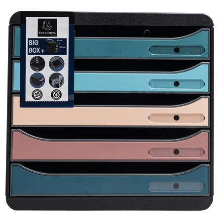 EXACOMPTA Irattároló, műanyag, 5 fiókos, EXACOMPTA "Big-Box Plus Skandi Iderama"