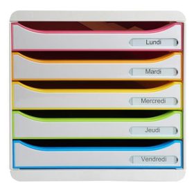   EXACOMPTA Irattároló, műanyag, 5 fiókos, EXACOMPTA "Big-Box Plus Blackoffice Iderama"