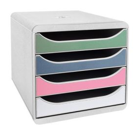   EXACOMPTA Irattároló, műanyag, 4 fiókos, EXACOMPTA "Big-Box Plus AutentiK"