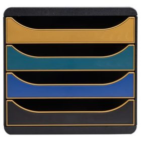   EXACOMPTA Irattároló, műanyag, 4 fiókos, EXACOMPTA "Big-Box Neo Deco"