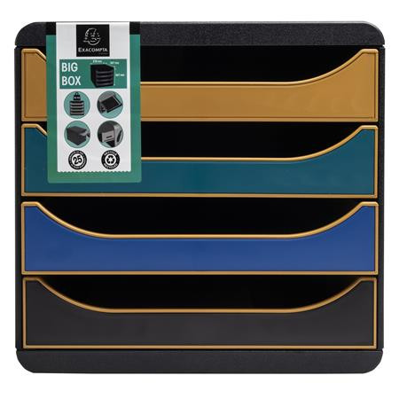 EXACOMPTA Irattároló, műanyag, 4 fiókos, EXACOMPTA "Big-Box Neo Deco"