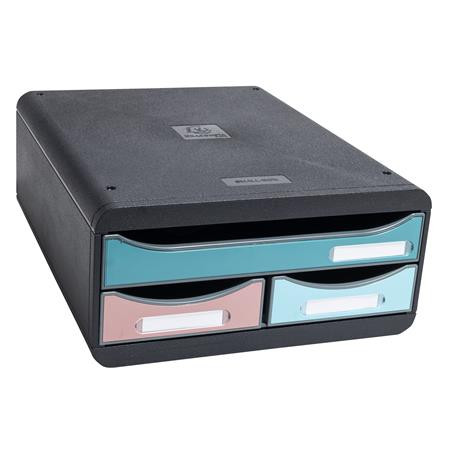 EXACOMPTA Irattároló, műanyag, 3 fiókos, EXACOMPTA "Smallbox Skandi", színes