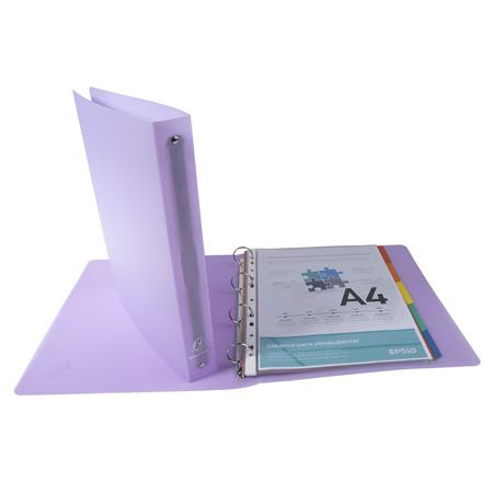 EXACOMPTA Gyűrűs könyv, 4 gyűrű, 40 mm, A4, PP, EXACOMPTA, pasztell lila