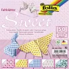 FOLIA Origami papír, 15x15 cm, 80 g, 50 lap, FOLIA "Sweet", 5 különböző minta