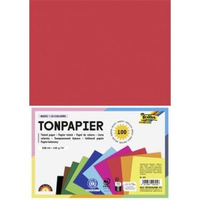   FOLIA Színes papír, A4, 130 g, 10x10 lap, FOLIA, vegyes színek