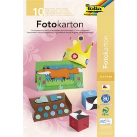   FOLIA Dekorkarton, 2 oldalas, 22x33 cm, 300 g, 10 lap, FOLIA, vegyes színek