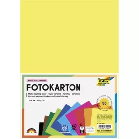   FOLIA Dekorkarton, 2 oldalas, A4, 300 g, 10x5 lap, FOLIA, vegyes színek