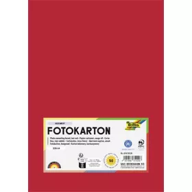   FOLIA Dekorkarton, 2 oldalas, A4, 300 g, 50 lap, FOLIA, tűzpiros