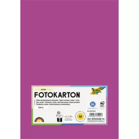   FOLIA Dekorkarton, 2 oldalas, A4, 300 g, 50 lap, FOLIA, sötétrózsaszín