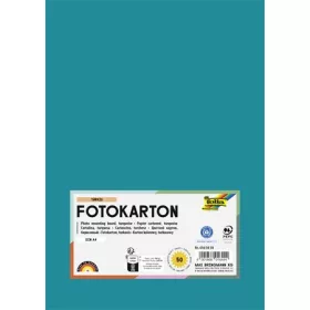   FOLIA Dekorkarton, 2 oldalas, A4, 300 g, 50 lap, FOLIA, türkiz