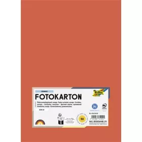   FOLIA Dekorkarton, 2 oldalas, A4, 300 g, 50 lap, FOLIA, narancssárga