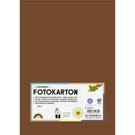  FOLIA Dekorkarton, 2 oldalas, A4, 300 g, 50 lap, FOLIA, csokoládébarna