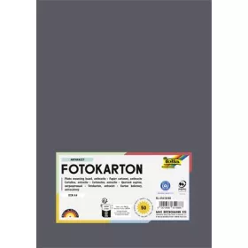   FOLIA Dekorkarton, 2 oldalas, A4, 300 g, 50 lap, FOLIA, antracitszürke