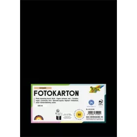   FOLIA Dekorkarton, 2 oldalas, A4, 300 g, 50 lap, FOLIA, fekete