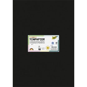 FOLIA Színes papír, A3, 130 g, 50 lap, FOLIA, fekete