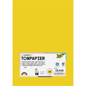 FOLIA Színes papír, A4, 130 g, 100 lap, FOLIA, aranysárga