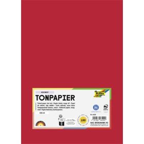   FOLIA Színes papír, A4, 130 g, 100 lap, FOLIA, élénkvörös