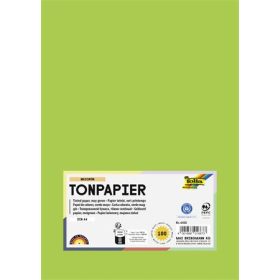 FOLIA Színes papír, A4, 130 g, 100 lap, FOLIA, tavaszzöld