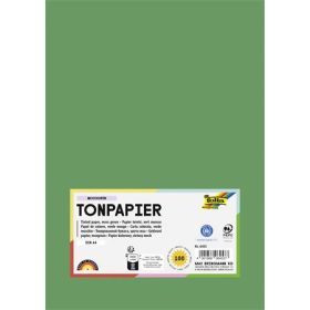 FOLIA Színes papír, A4, 130 g, 100 lap, FOLIA, mohazöld