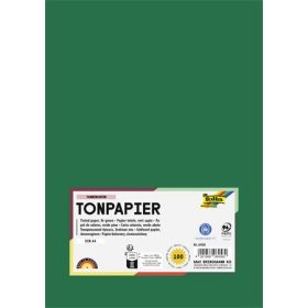 FOLIA Színes papír, A4, 130 g, 100 lap, FOLIA, fenyőzöld