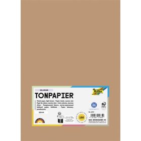   FOLIA Színes papír, A4, 130 g, 100 lap, FOLIA, világosbarna