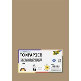 FOLIA Színes papír, A4, 130 g, 100 lap, FOLIA, őzbarna
