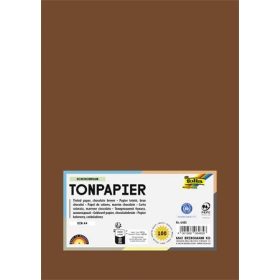   FOLIA Színes papír, A4, 130 g, 100 lap, FOLIA, csokoládébarna