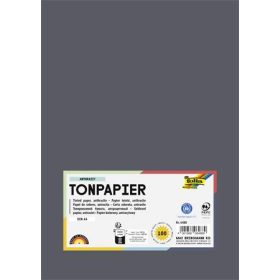   FOLIA Színes papír, A4, 130 g, 100 lap, FOLIA, antracitszürke