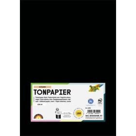 FOLIA Színes papír, A4, 130 g, 100 lap, FOLIA, fekete