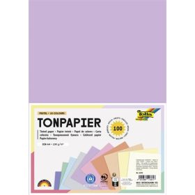   FOLIA Színes papír, A4, 130 g, 10x10 lap, FOLIA, „Pastel”, vegyes színek