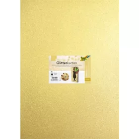   FOLIA Dekorkarton tömb, csillámos, 1 oldalas, 50x70 cm, 300g, 5 lap, FOLIA, arany