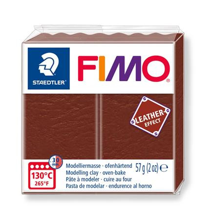 FIMO Gyurma, 57 g, égethető, FIMO" Leather Effect", dió