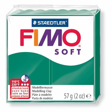 FIMO Gyurma, 56 g, égethető, FIMO "Soft", smaragdzöld