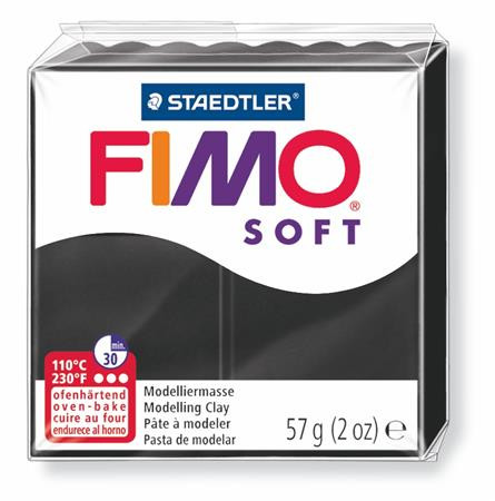 FIMO Gyurma, 57 g, égethető, FIMO "Soft", fekete